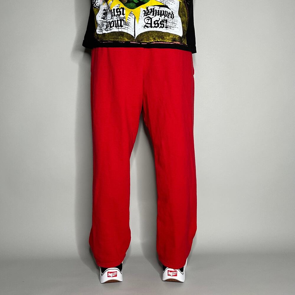 Vintage Y2K FOTL Sweatpants Mens L Baggy Wide Leg Fit  Crimson Red Cotton - Picture 3 of 4